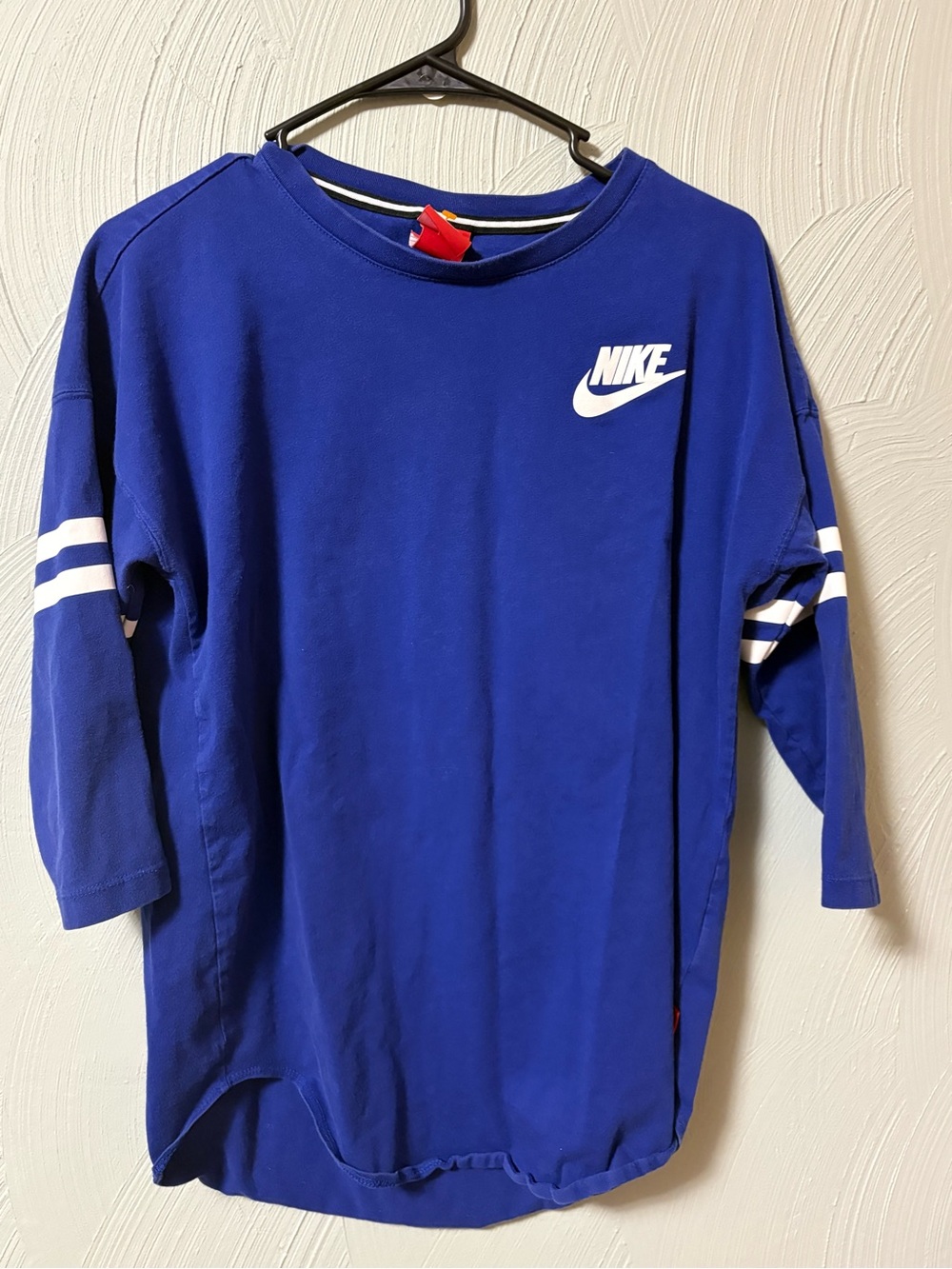 Nike Royal Blue Long Sleeve Tee with White Logo
